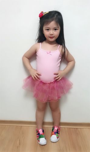 小花朵朵細肩帶連身舞裙